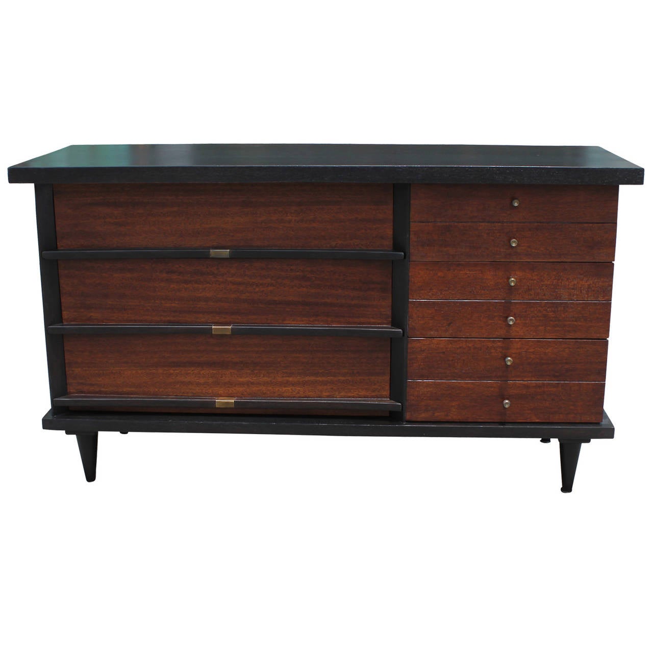 TwoTone Dresser with Brass Hardware at 1stdibs