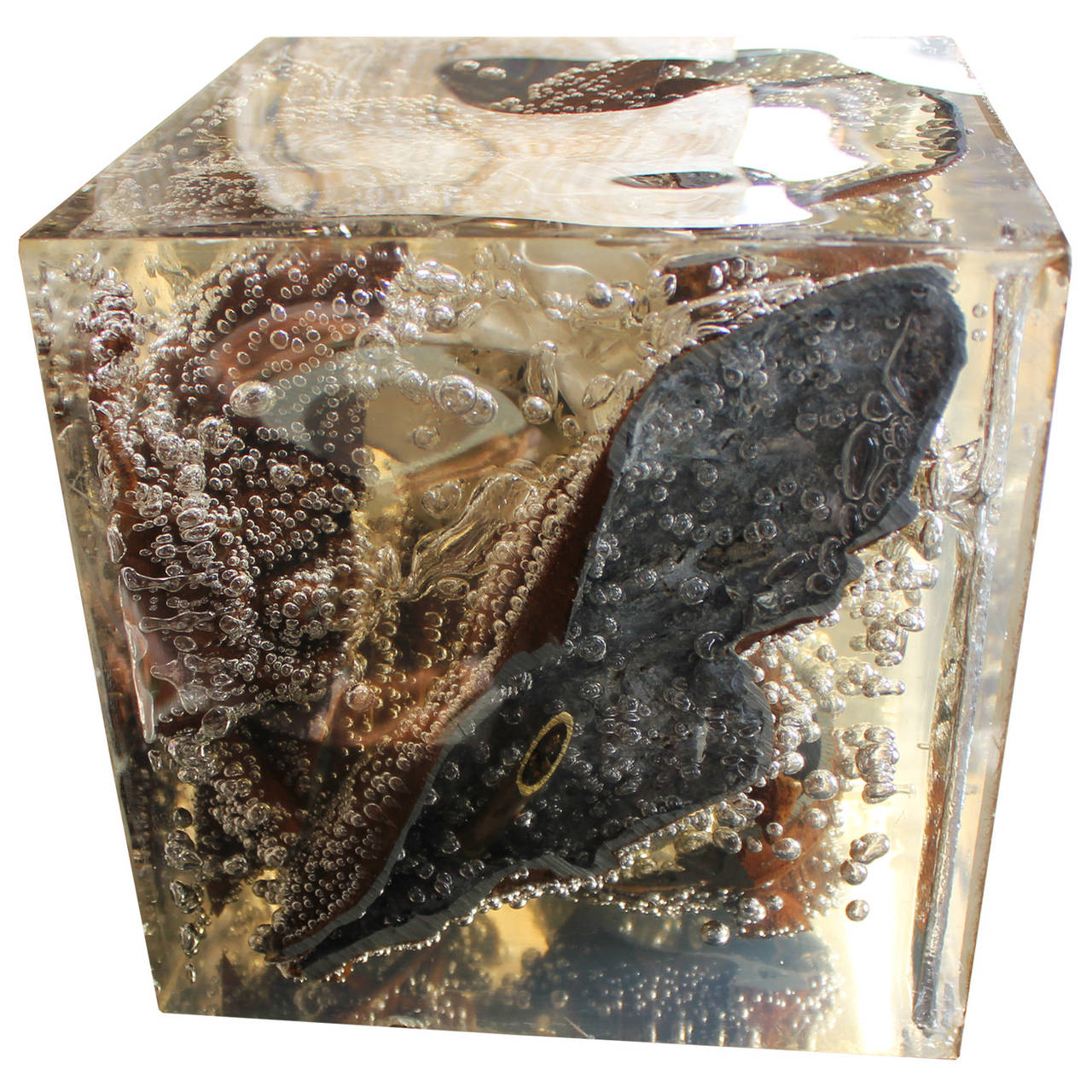 Mid-20th Century Unique Arman Resin Modern Cube Sculpture