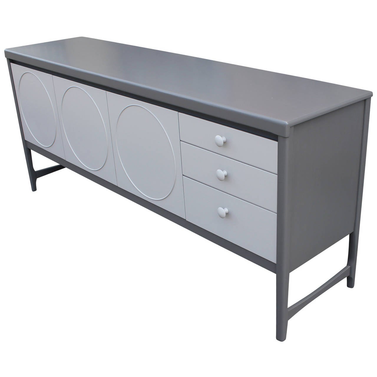 Mid-Century Modern Two-Tone Grey Lacquered Sideboard