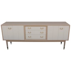 Vintage Beautiful Tone on Tone Cream Lacquered Brass Sideboard