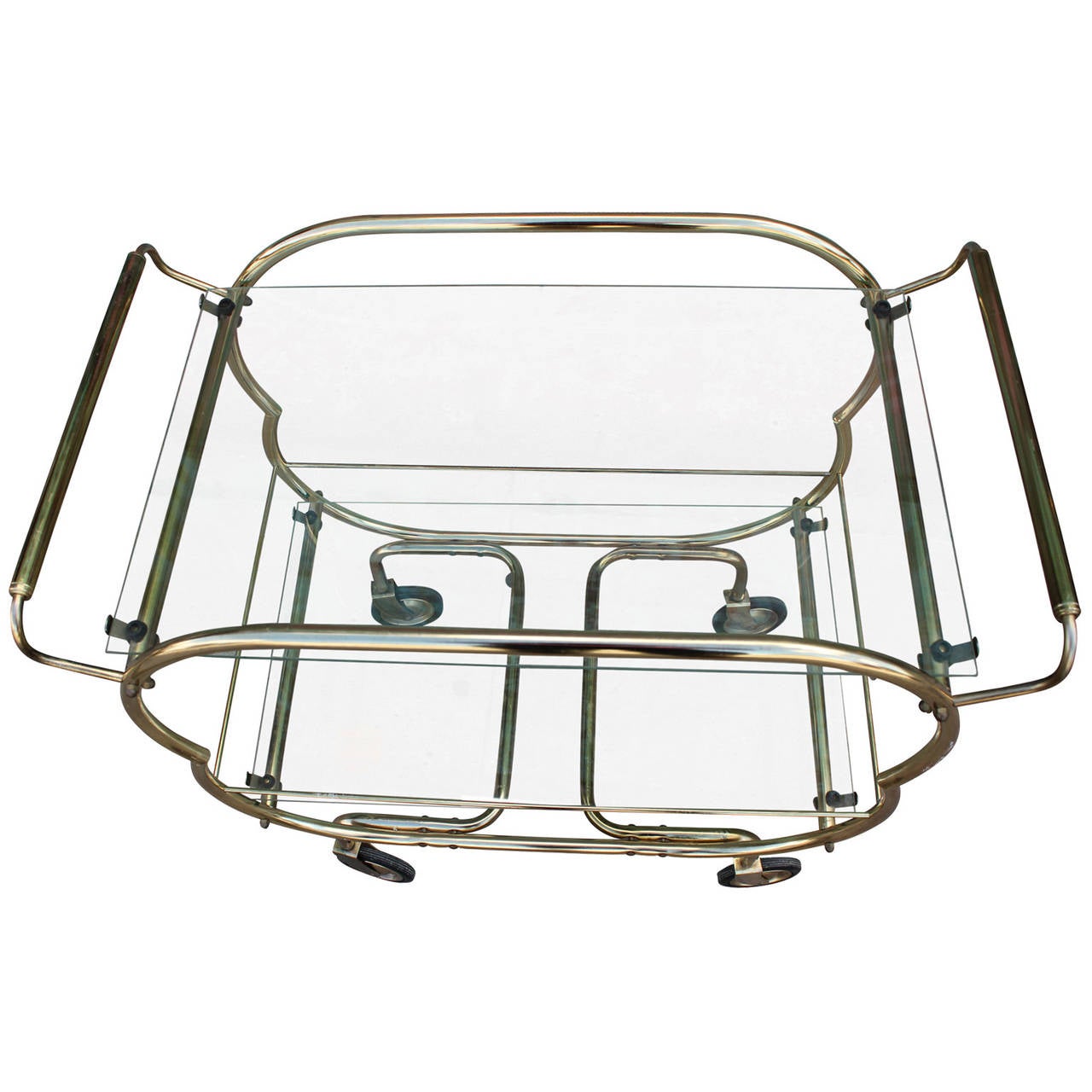 Late 20th Century Brass and Glass Bar Cart