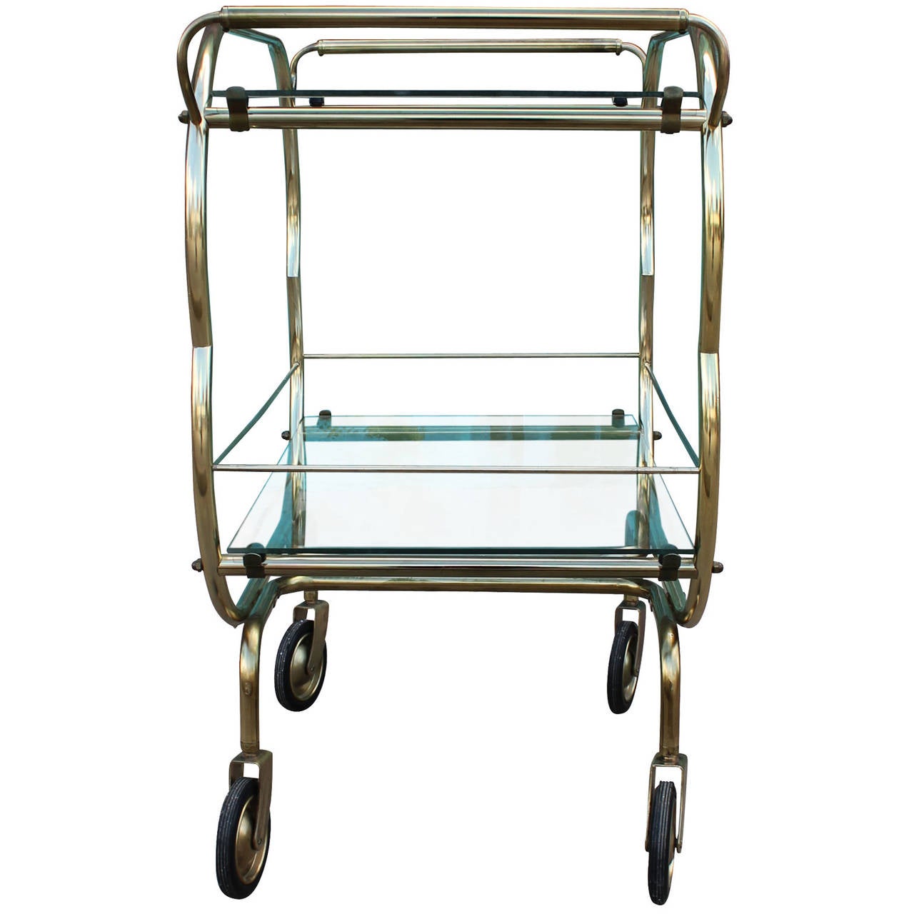 Brass and Glass Bar Cart 1