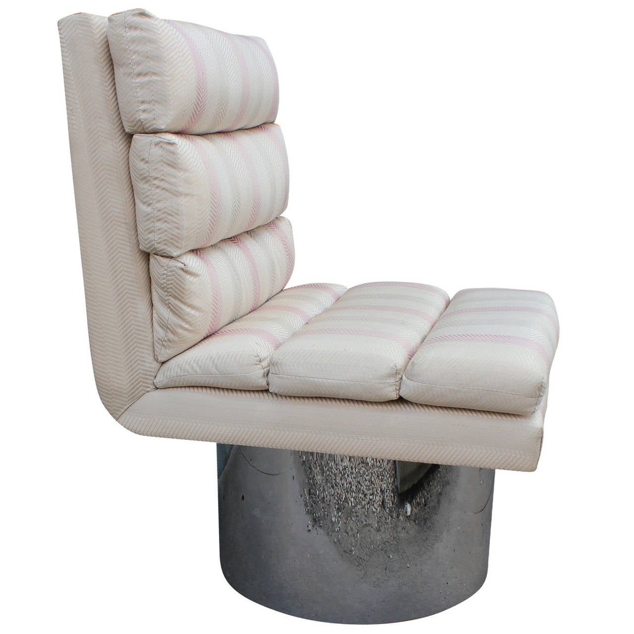 American Amazing Modern Swivel Lounge Chairs on Chrome Barrel Bases