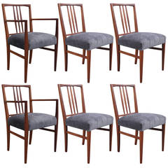 Handsome Set of Six Danish Style Teak Dining Chairs
