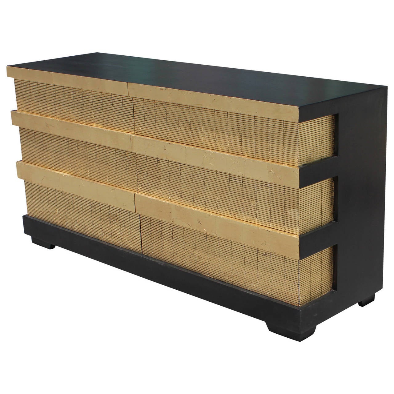 Marvelous Gold Leaf Dresser With Ebonized Details at 1stdibs