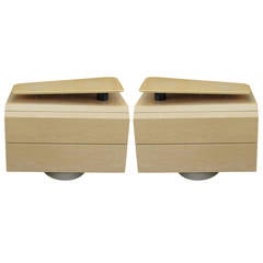 Pair of Saporiti Italia Swivel-Top Night Stands
