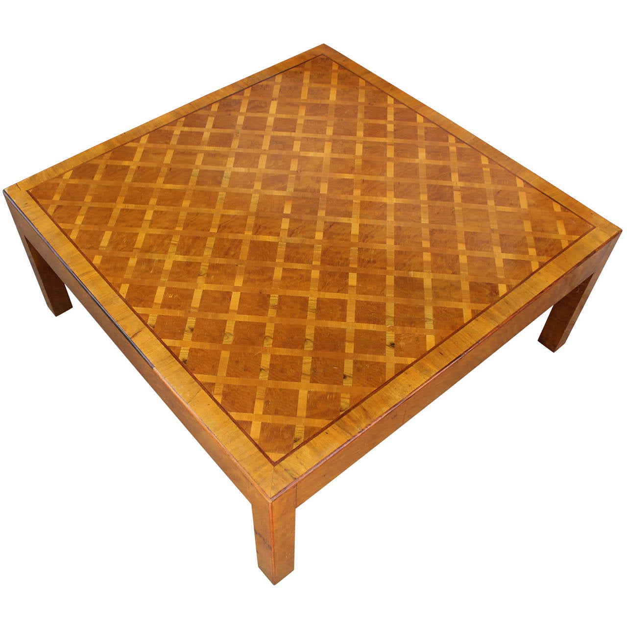 Mid-Century Modern Gorgeous Mid Century Modern Inlaid Parsons Style Cocktail or Coffee Table