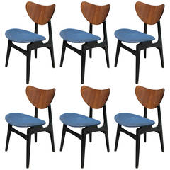 Set of Six Sculptural Dining Chairs