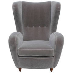 Pair of Italian Wingback Lounge Chairs in the Style of Paolo Buffa