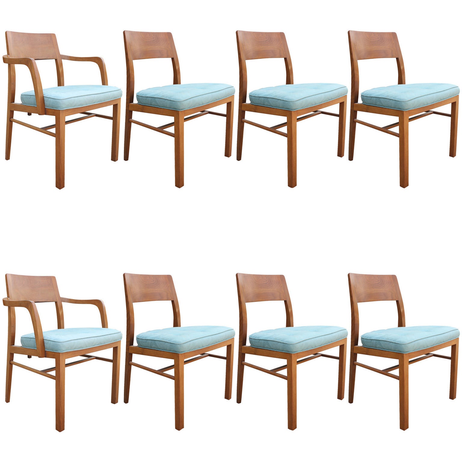 Edward Wormley for Dunbar Set of Eight Mid-Century Modern Dining Chairs