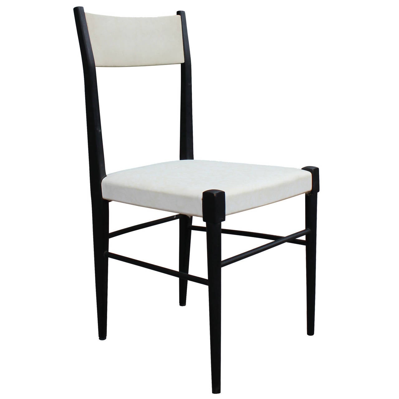 Set of Six Modern White Vinyl Italian Dining Chairs at 1stDibs white