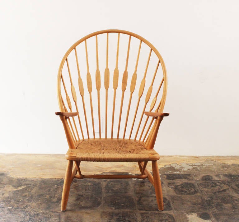 Great example of a Hans Wegner for Johannes Hansen Peacock Chair. In excellent vintage condition ready to go.