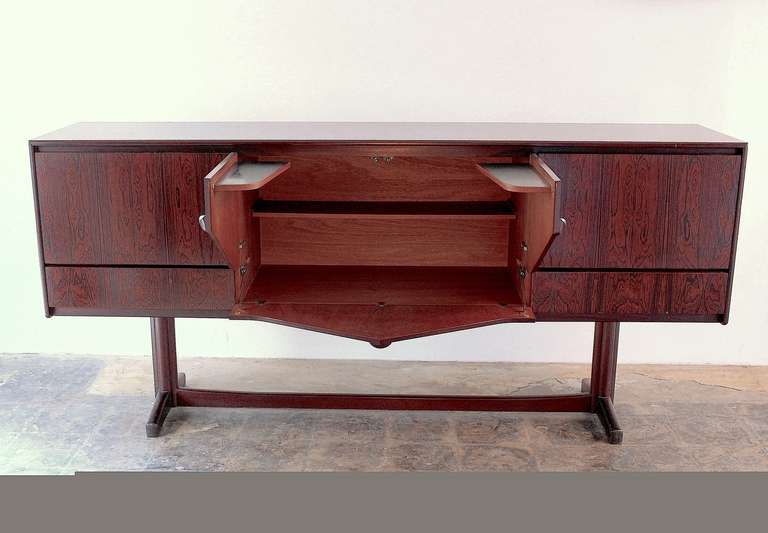 Mid-20th Century Tall Brazilian Rosewood, Envelope Sideboard by Mcintosh