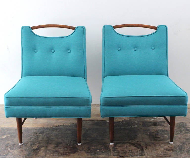 1960s Restored Slipper Chairs in the Manner of Harvey Probber