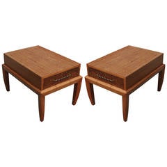 Pair of Night Stands or Side Tables by John Keal for Brown Saltman