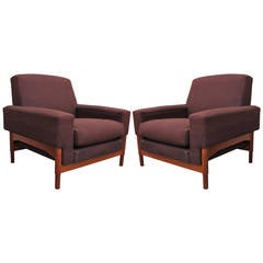 Great Pair of Mid-Century Modern Sculptural Saporiti Lounge Chairs