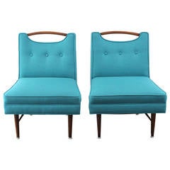 1960s Restored Slipper Chairs in the Manner of Harvey Probber