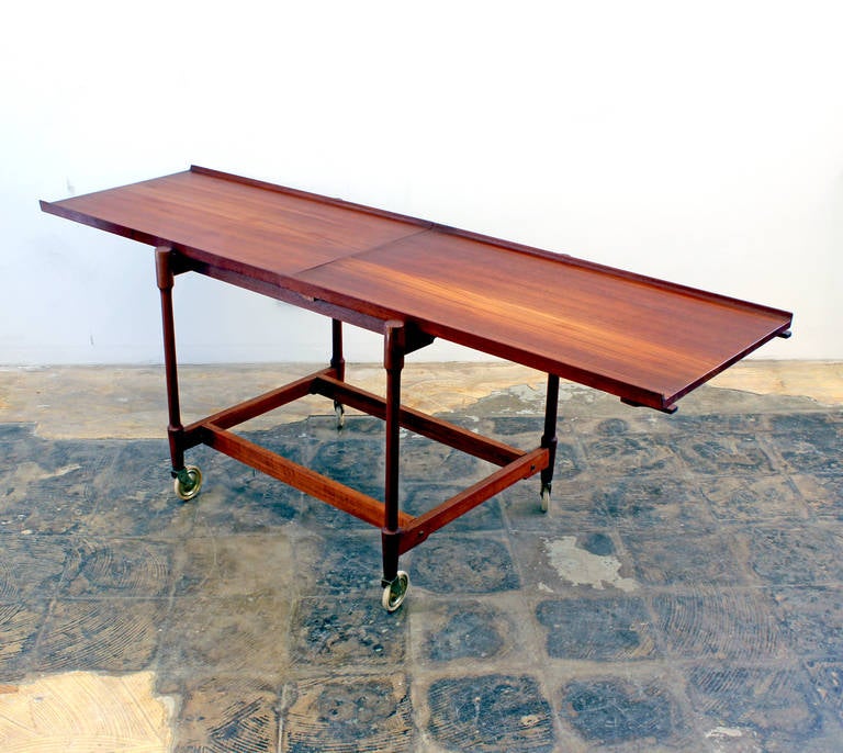 Mid-20th Century Mid Century Modern Poul Hundevad Danish Teak Serving Cart