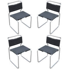 Set of Four Zographos Chrome Dining Chairs