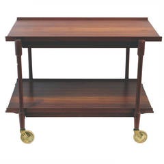 Mid Century Modern Poul Hundevad Danish Teak Serving Cart