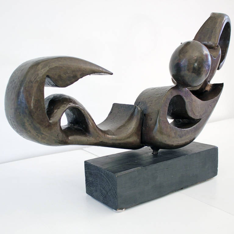 Modern Drago Marin Cherina Bronze Abstract Sculpture