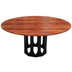 Harvey Probber Rosewood and Mahogany Round Dining Table