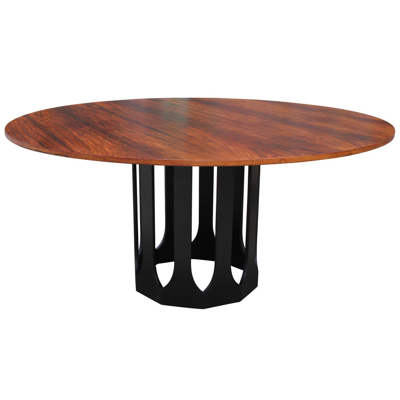 Harvey Probber Rosewood and Mahogany Round Dining Table