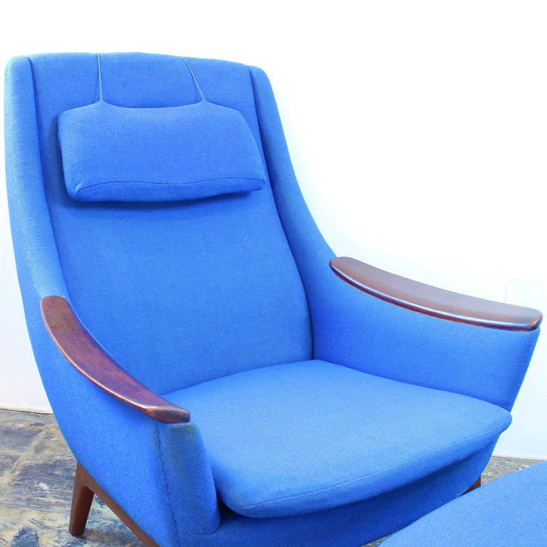 Scandinavian Modern Stunning Modern Lounge Chair and Ottoman by LK Hjelle or Gerhard Berg