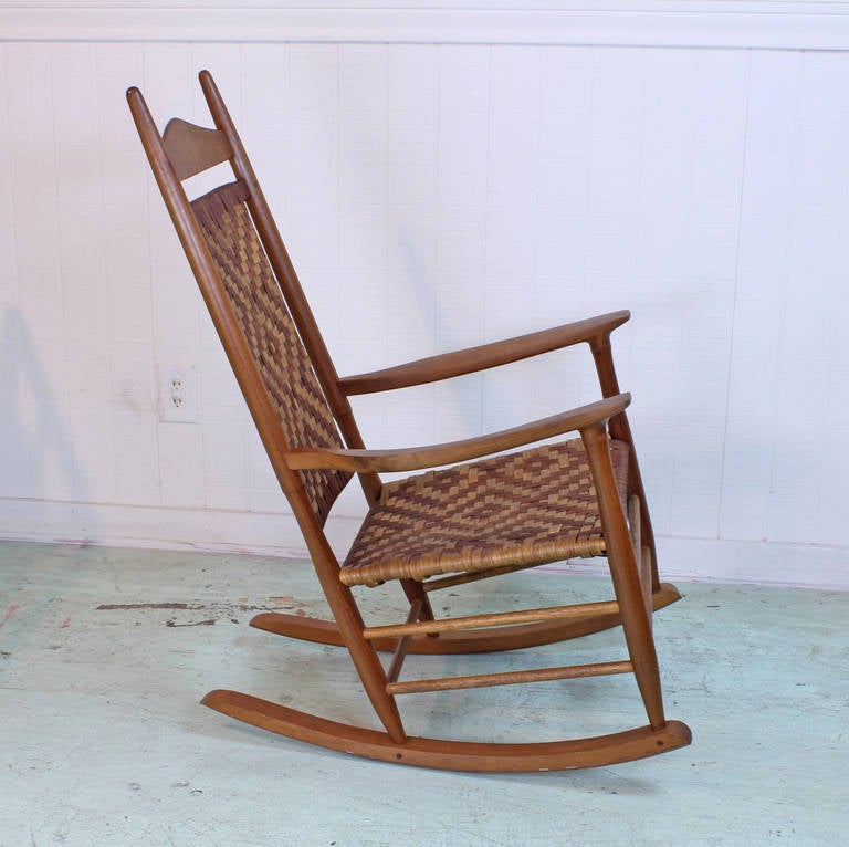 rocking chair woven seat