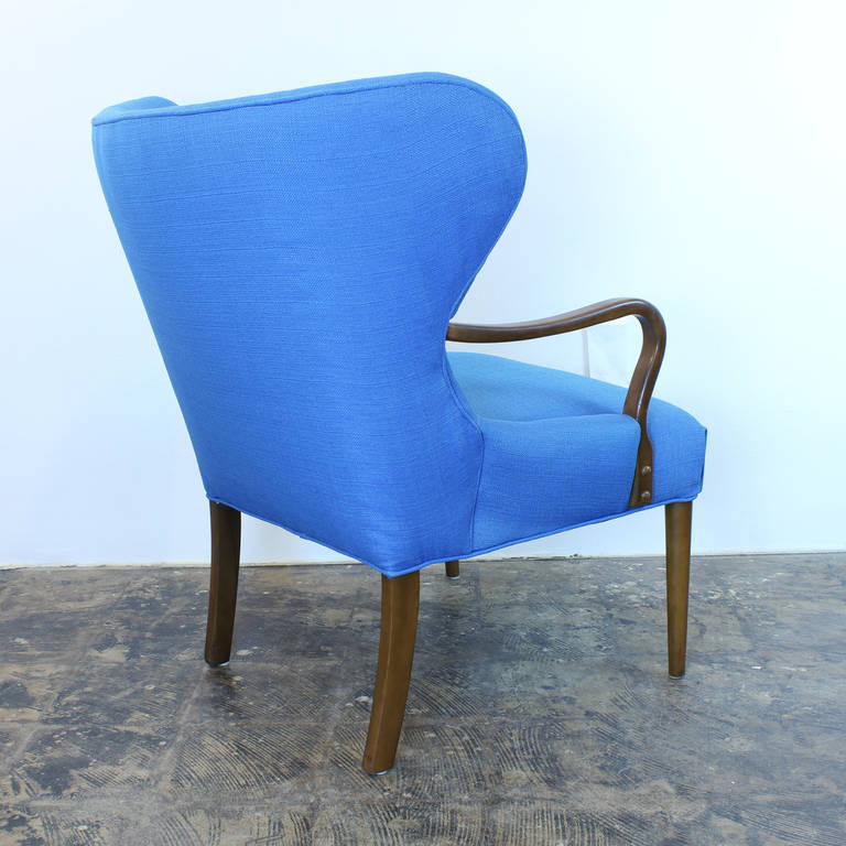 Mid-Century Modern Elegant Restored Wingback Chair