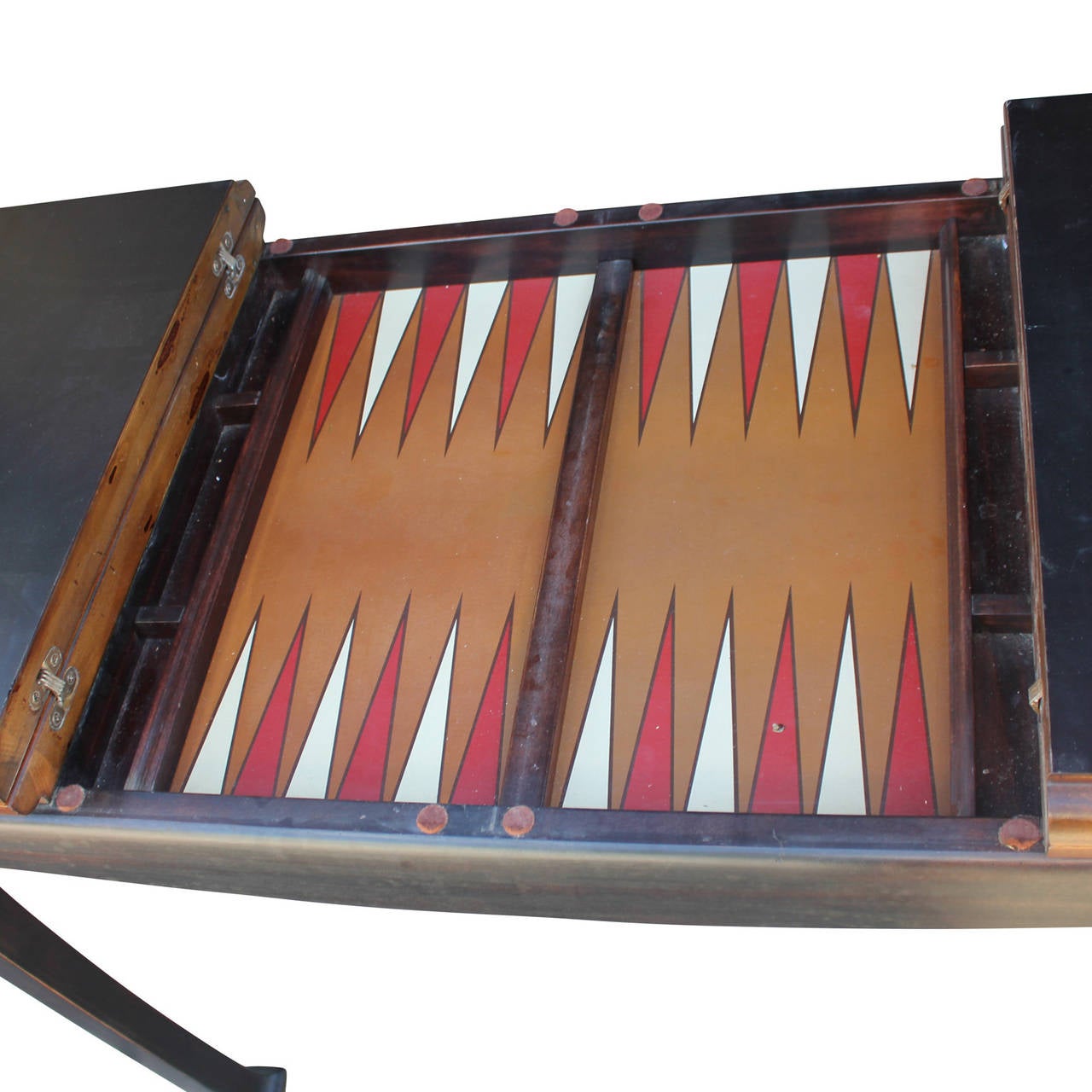 American Modern Walnut Backgammon Game Table