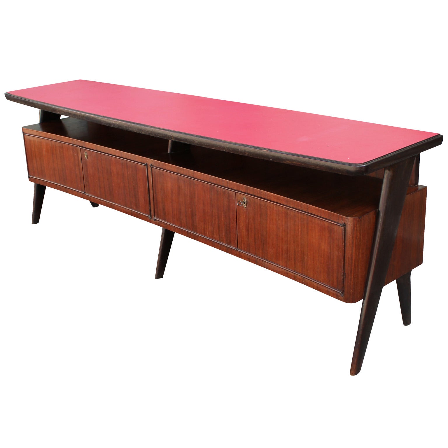 Impressive Mid-Century Modern Italian Sideboard in the Style of Vittorio Dassi