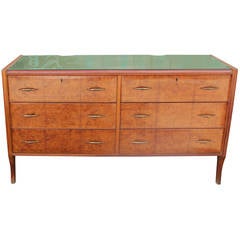 Hollywood Regency Italian Burl Wood Dresser or Vanity 1