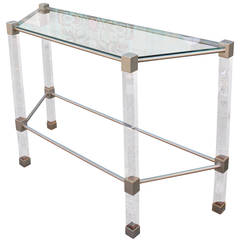 Charles Hollis Jones Style Lucite Console Table