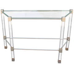 Charles Hollis Jones Style Lucite Console Table