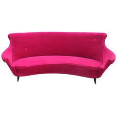 Glamorous Curved Italian Hollywood Regency Sofa