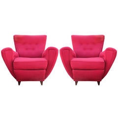 Pair of Sculptural Italian Lounge Chairs
