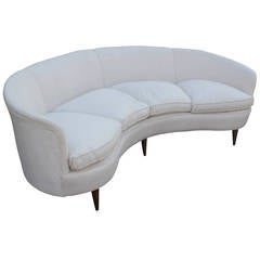 Curved White Italian Sofa