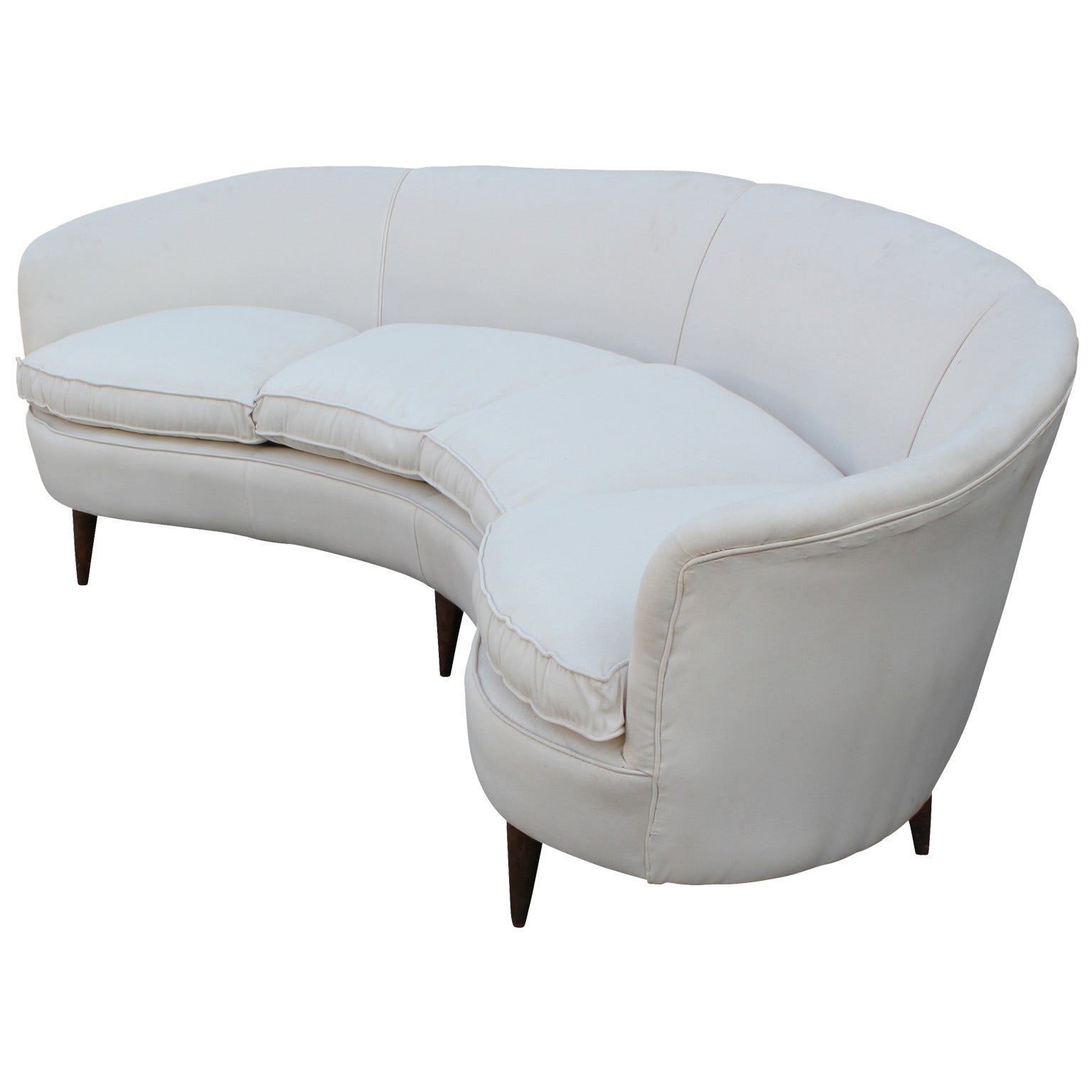 Curved White Italian Sofa