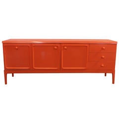 Modern Sideboard or Credenza in Orange Lacquer