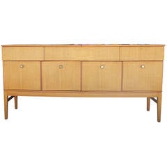 Mid Century Modern Light Wood Sliding-Top Dry Bar Sideboard 12