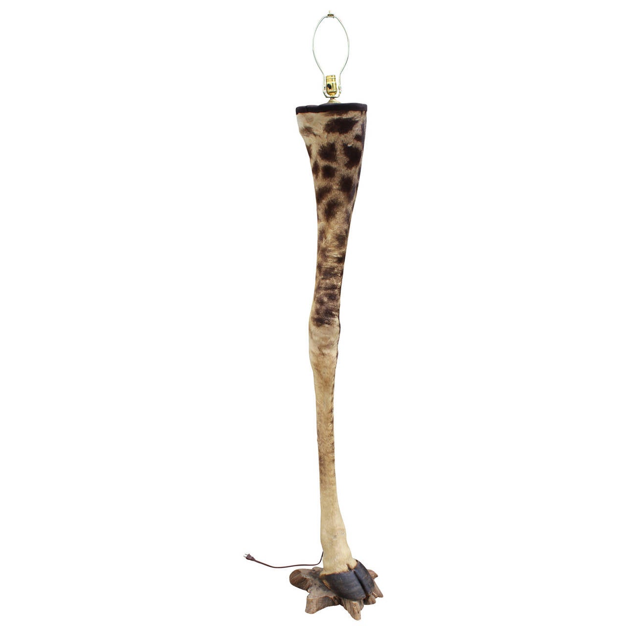 Large Unique Taxidermy Giraffe Leg Floor Lamp For Sale at 1stdibs