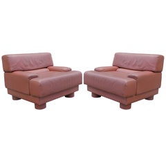 Pair of Mid-Century Modern Leather Lounge Chairs by Percival Lafer