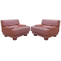 Pair of Mid Century Modern Leather Lounge Chairs by Percival Lafer 8