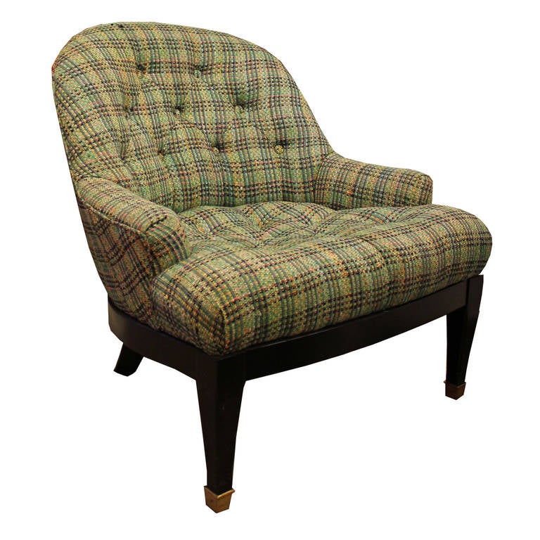 Handsome Pair of Tufted Slipper Chairs