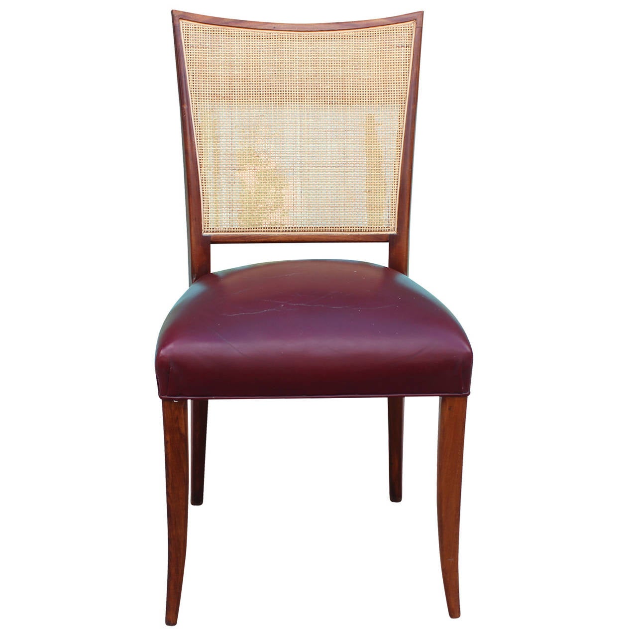 Sculptural Set of Six Argentine Dining Chairs with Cane Backs at 1stdibs