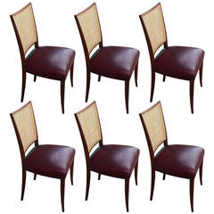 Sculptural Set of Six Argentine Dining Chairs with Cane Backs