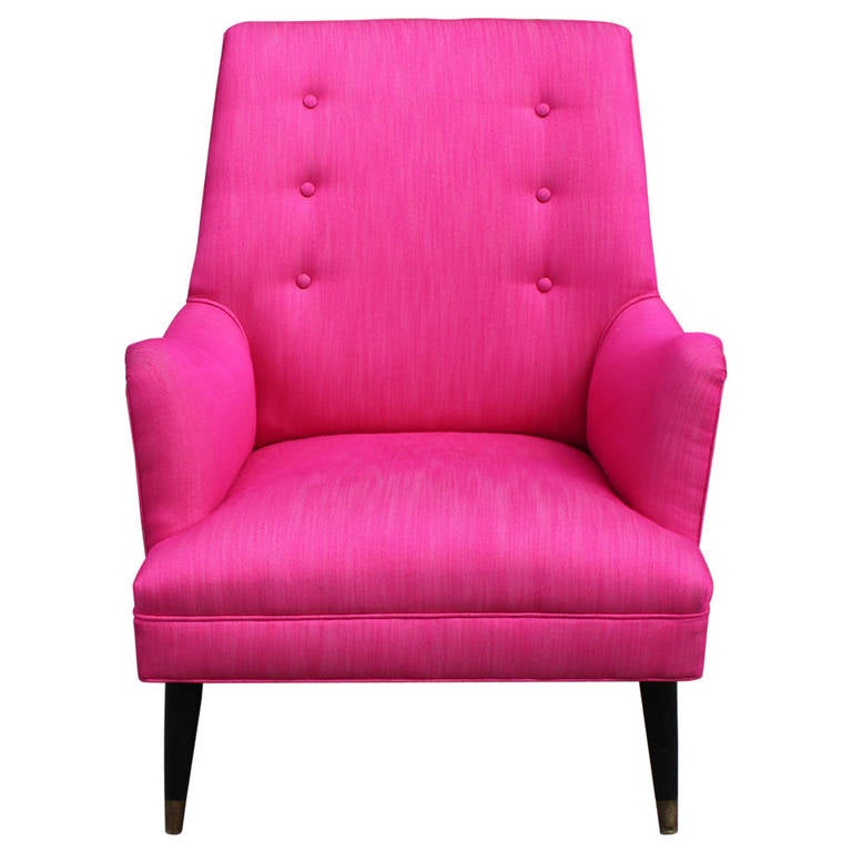 Bold Pink Lounge Chair at 1stDibs
