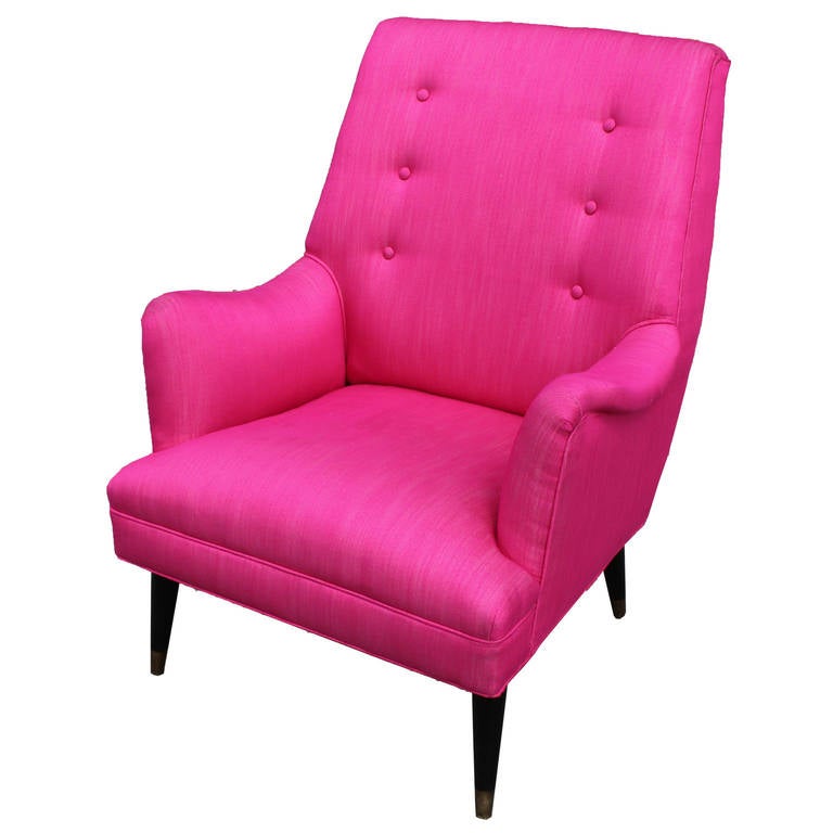 Bold Pink Lounge Chair at 1stdibs
