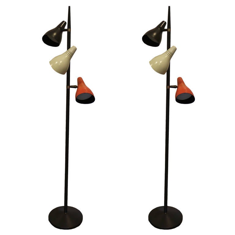 American Pair of Lightolier Gerald Thurston Floor Lamps